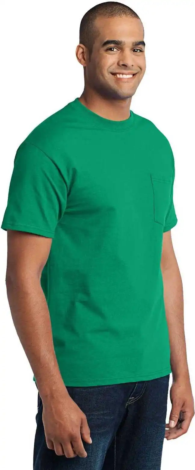 Port &amp; Company Pc55p Core Blend Pocket Tee Kelly