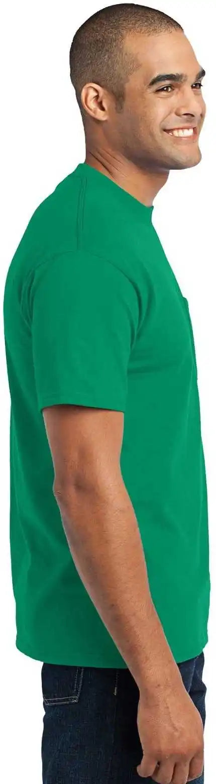 Port &amp; Company Pc55p Core Blend Pocket Tee Kelly