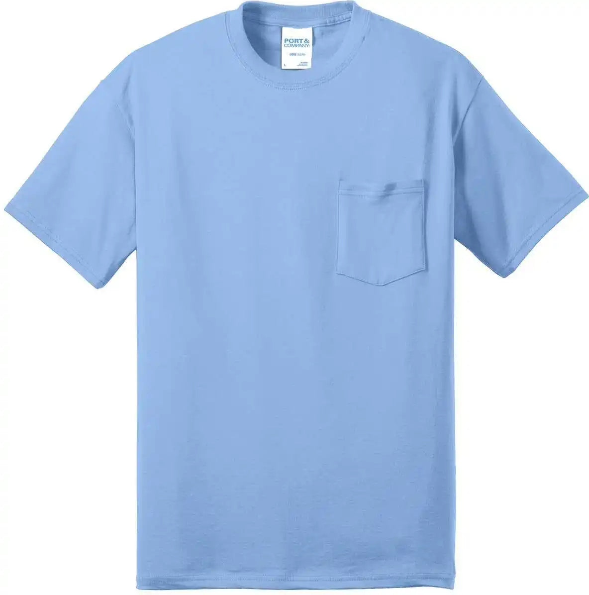 Port & Company Pc55p Core Blend Pocket Tee - Light Blue