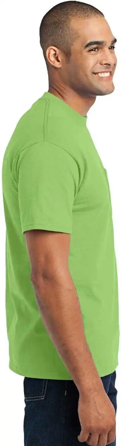 Port &amp; Company Pc55p Core Blend Pocket Tee - Lime