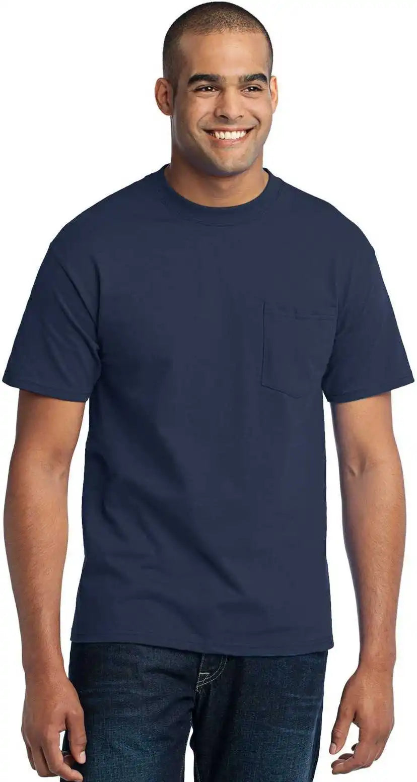 Port & Company Pc55p Core Blend Pocket Tee Navy