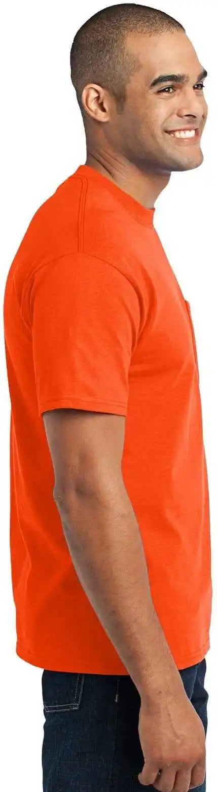 Port &amp; Company Pc55p Core Blend Pocket Tee Orange