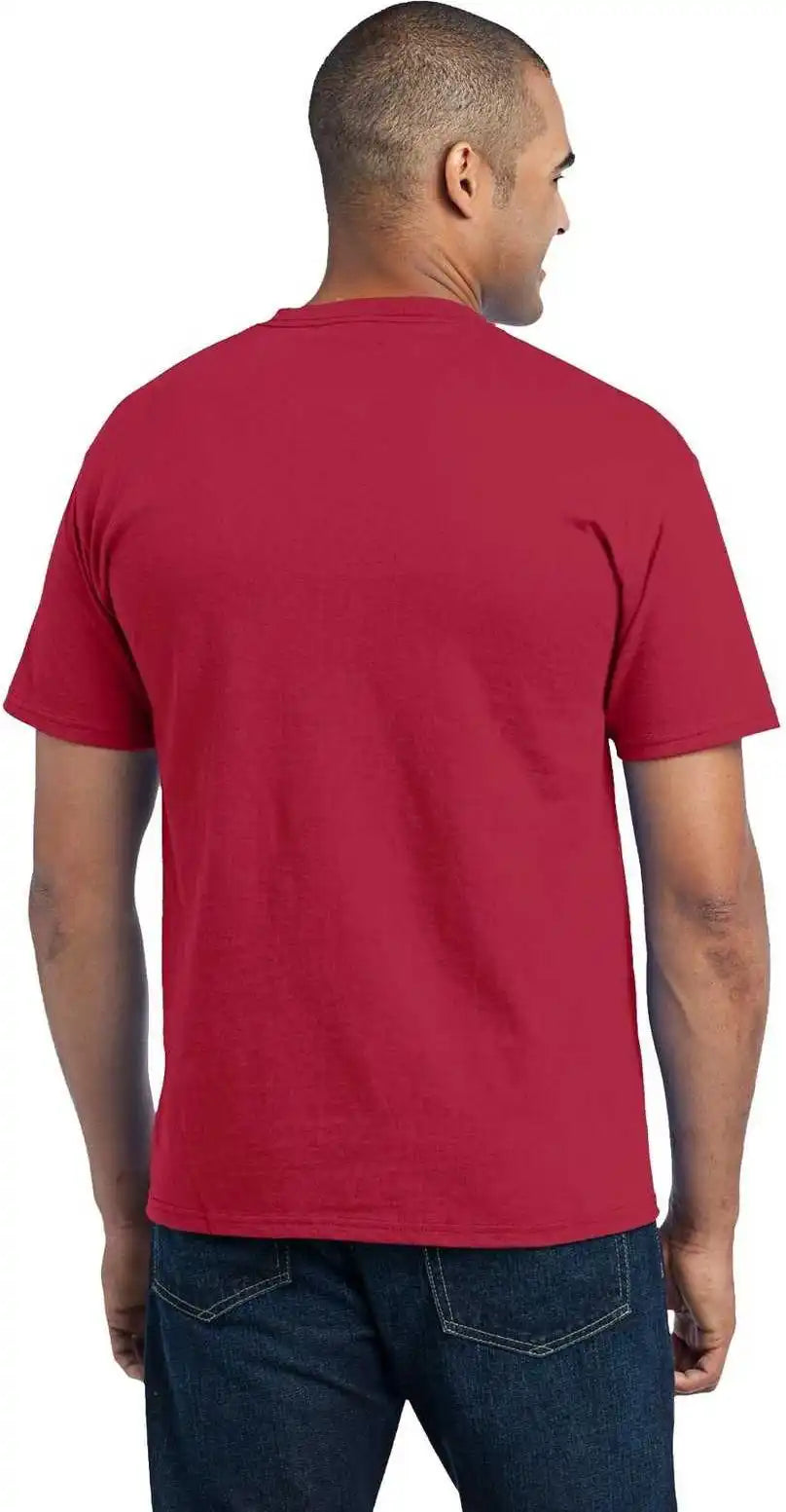 Port & Company Pc55p Core Blend Pocket Tee Red