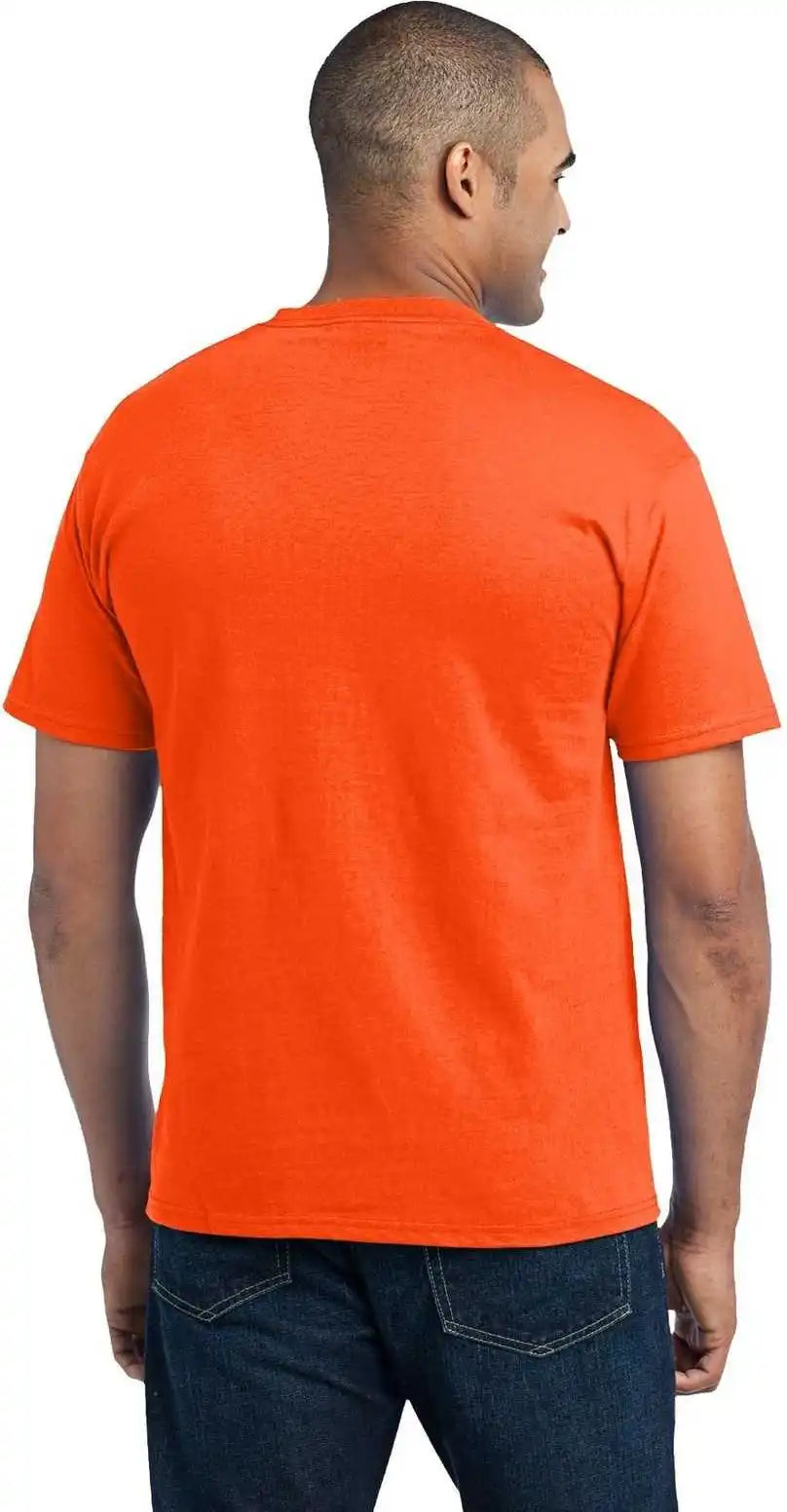 Port & Company Pc55p Core Blend Pocket Tee Safety Orange