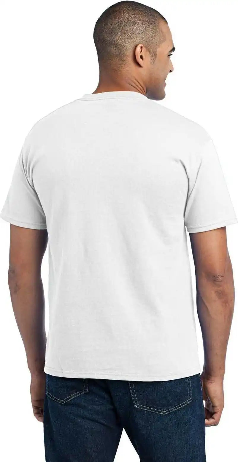 Port & Company Pc55p Core Blend Pocket Tee White
