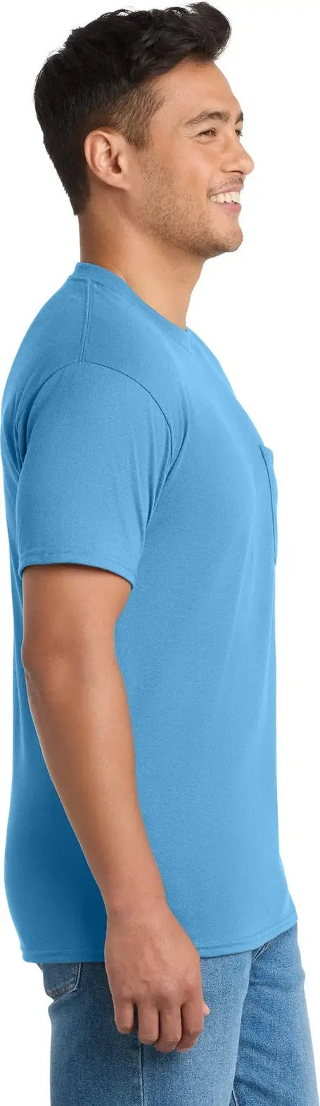 Port & Company Pc55pt co Tall Core Blend Pocket Tee - Aquatic Blue