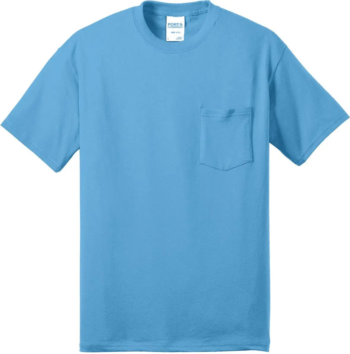 Port & Company Pc55pt co Tall Core Blend Pocket Tee - Aquatic Blue