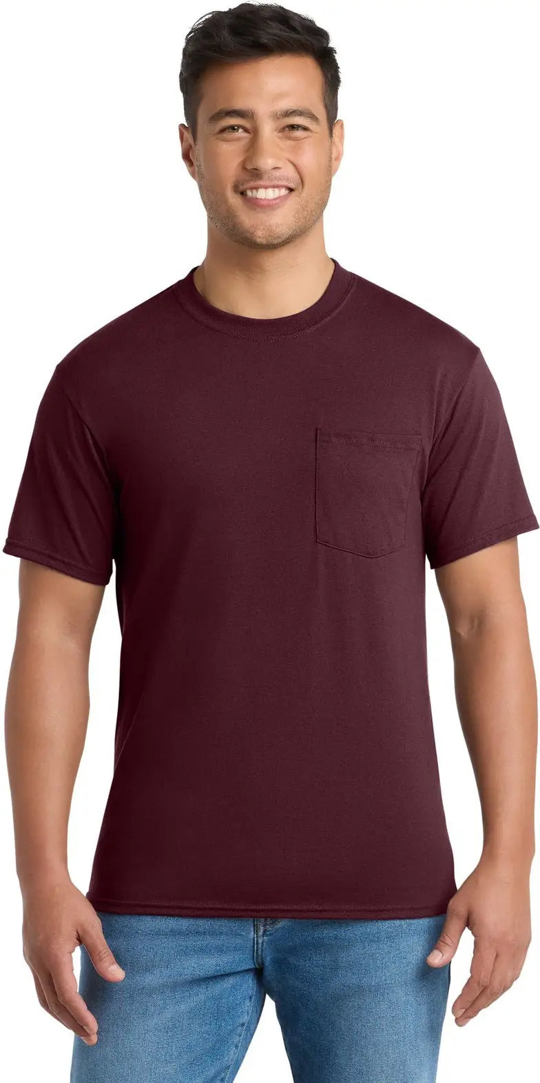 Port & Company Pc55pt co Tall Core Blend Pocket Tee - Athletic Maroon