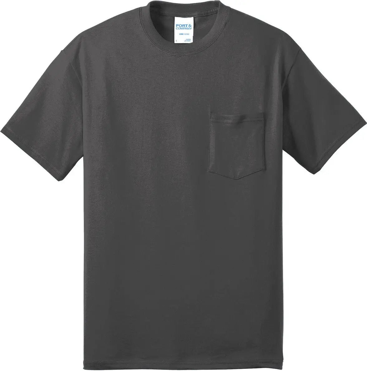 Port & Company Pc55pt co Tall Core Blend Pocket Tee - Charcoal