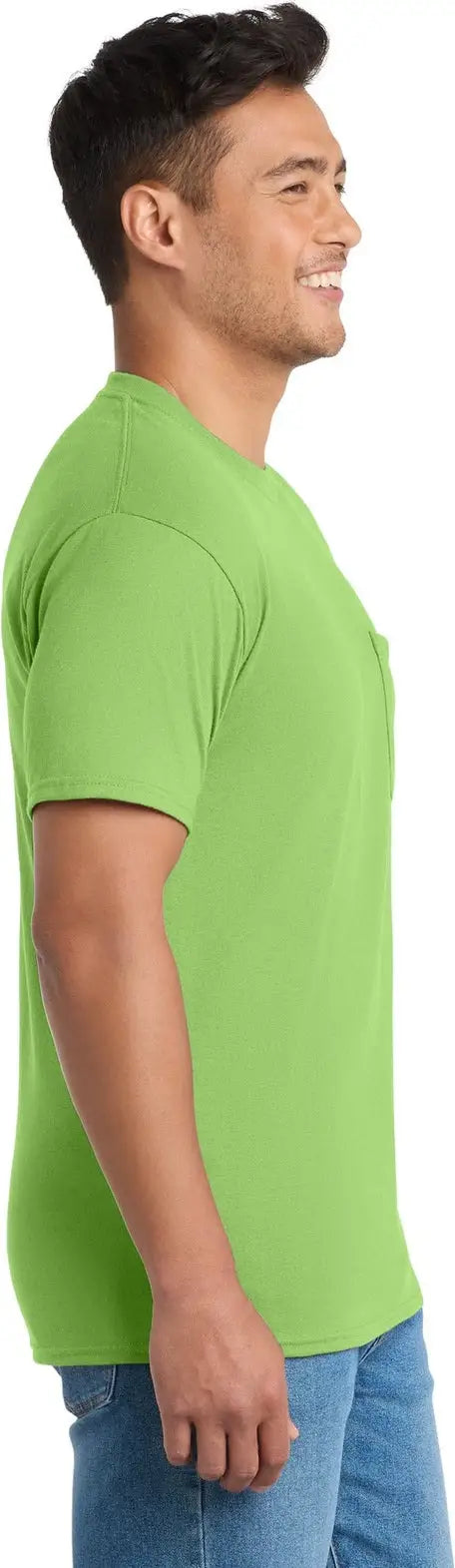 Port & Company Pc55pt co Tall Core Blend Pocket Tee - Lime