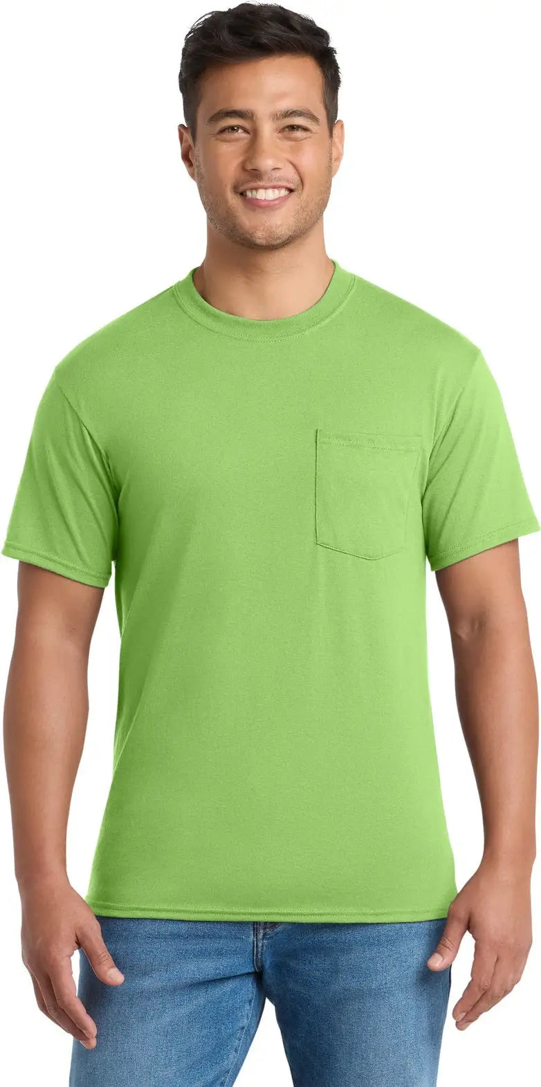 Port & Company Pc55pt co Tall Core Blend Pocket Tee - Lime