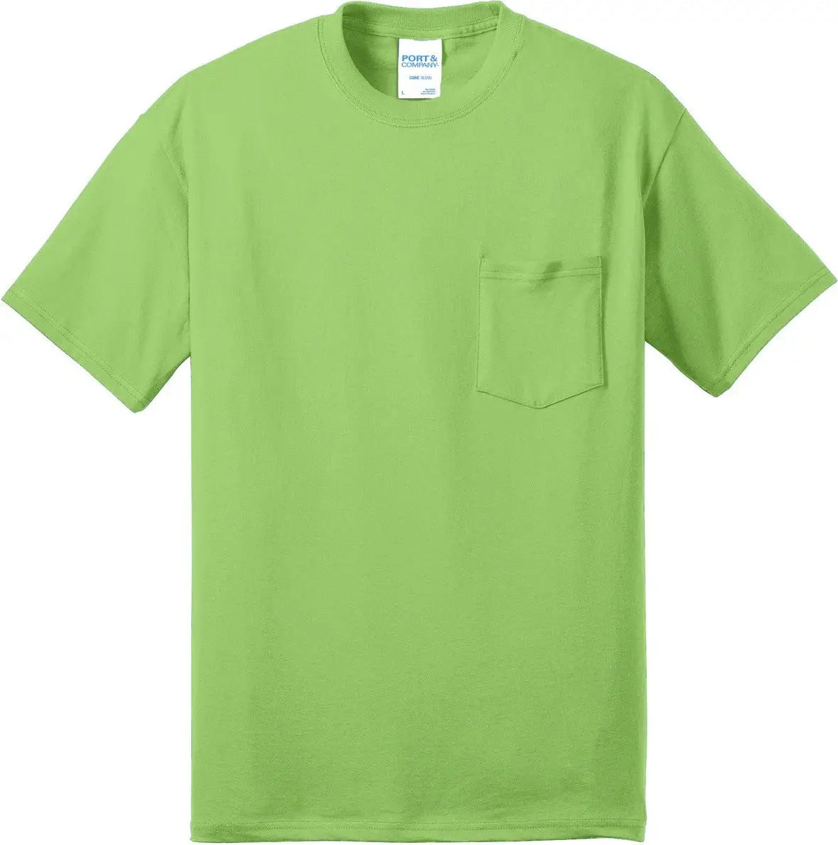 Port & Company Pc55pt co Tall Core Blend Pocket Tee - Lime
