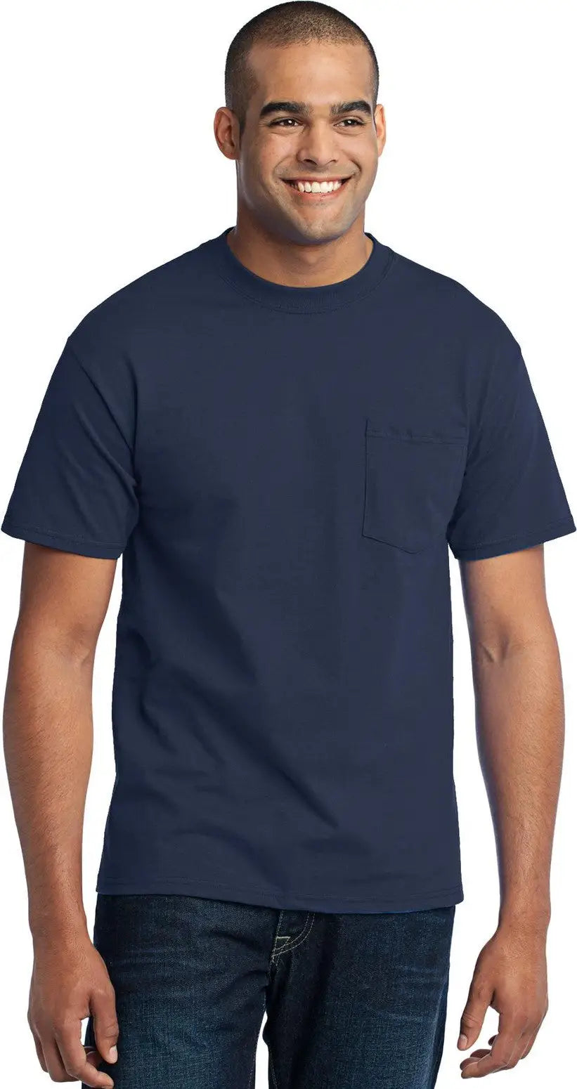 Port & Company Pc55pt co Tall Core Blend Pocket Tee - Navy - Adult l