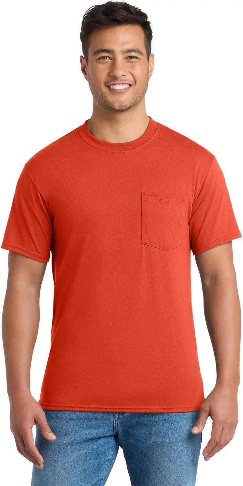 Port & Company Pc55pt co Tall Core Blend Pocket Tee - Orange