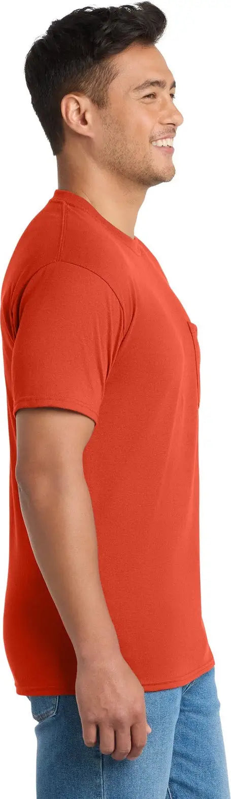 Port & Company Pc55pt co Tall Core Blend Pocket Tee - Orange