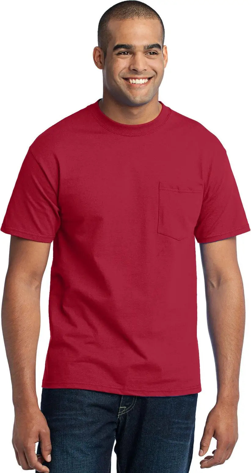 Port & Company Pc55pt co Tall Core Blend Pocket Tee - Red - Adult l