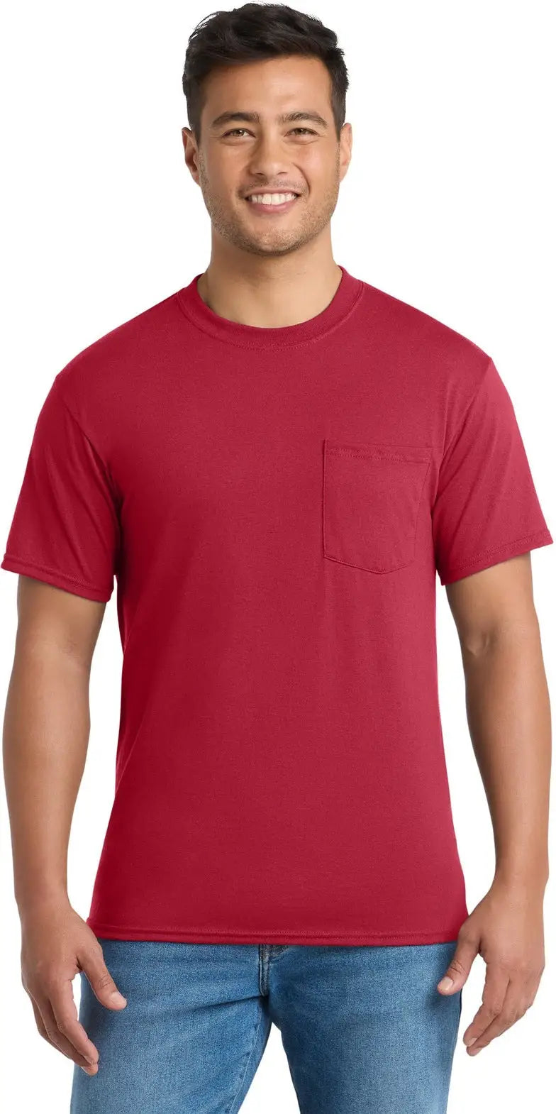 Port & Company Pc55pt co Tall Core Blend Pocket Tee - Red