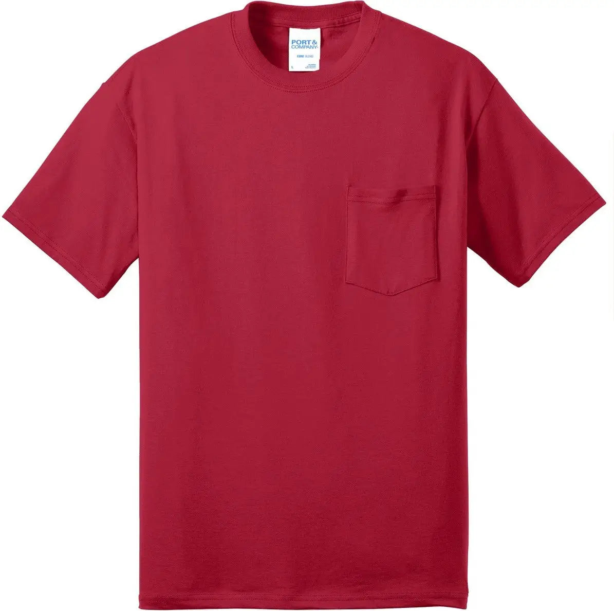 Port & Company Pc55pt co Tall Core Blend Pocket Tee - Red
