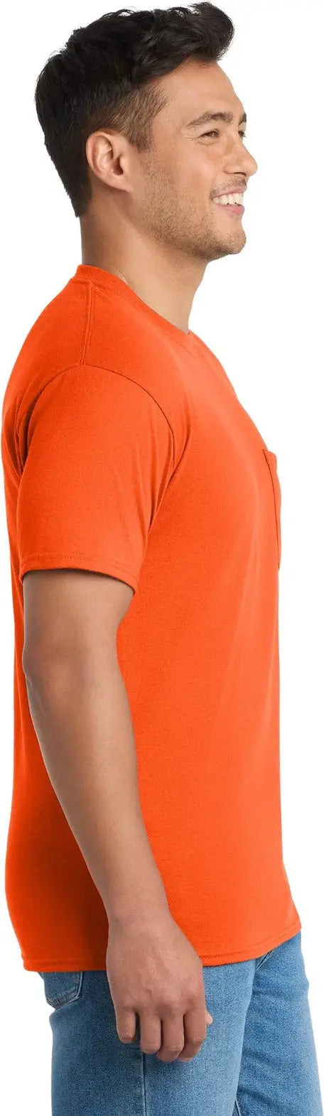 Port & Company Pc55pt co Tall Core Blend Pocket Tee - Safety Orange