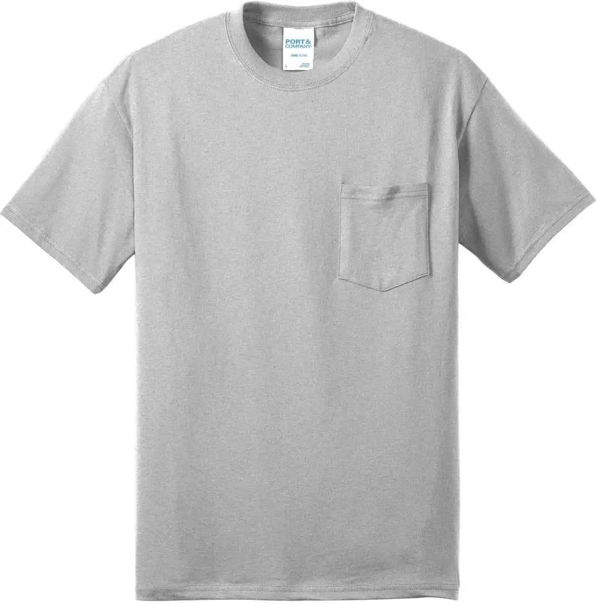 Port & Company Pc55pt Tall Core Blend Pocket Tee Ash