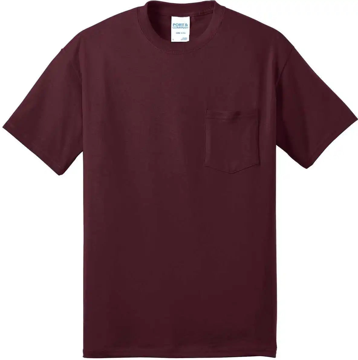 Port & Company Pc55pt Tall Core Blend Pocket Tee Athletic Maroon