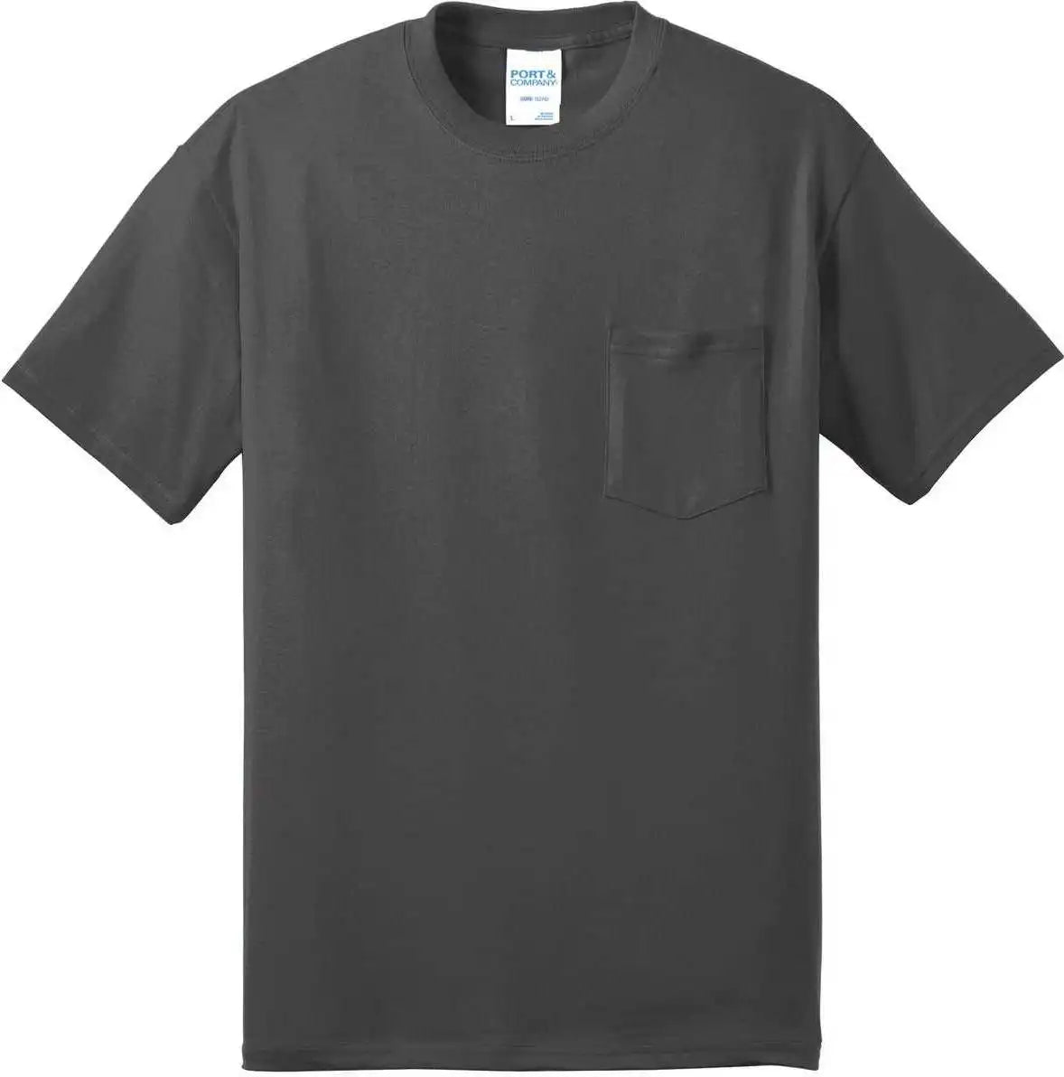 Port & Company Pc55pt Tall Core Blend Pocket Tee Charcoal