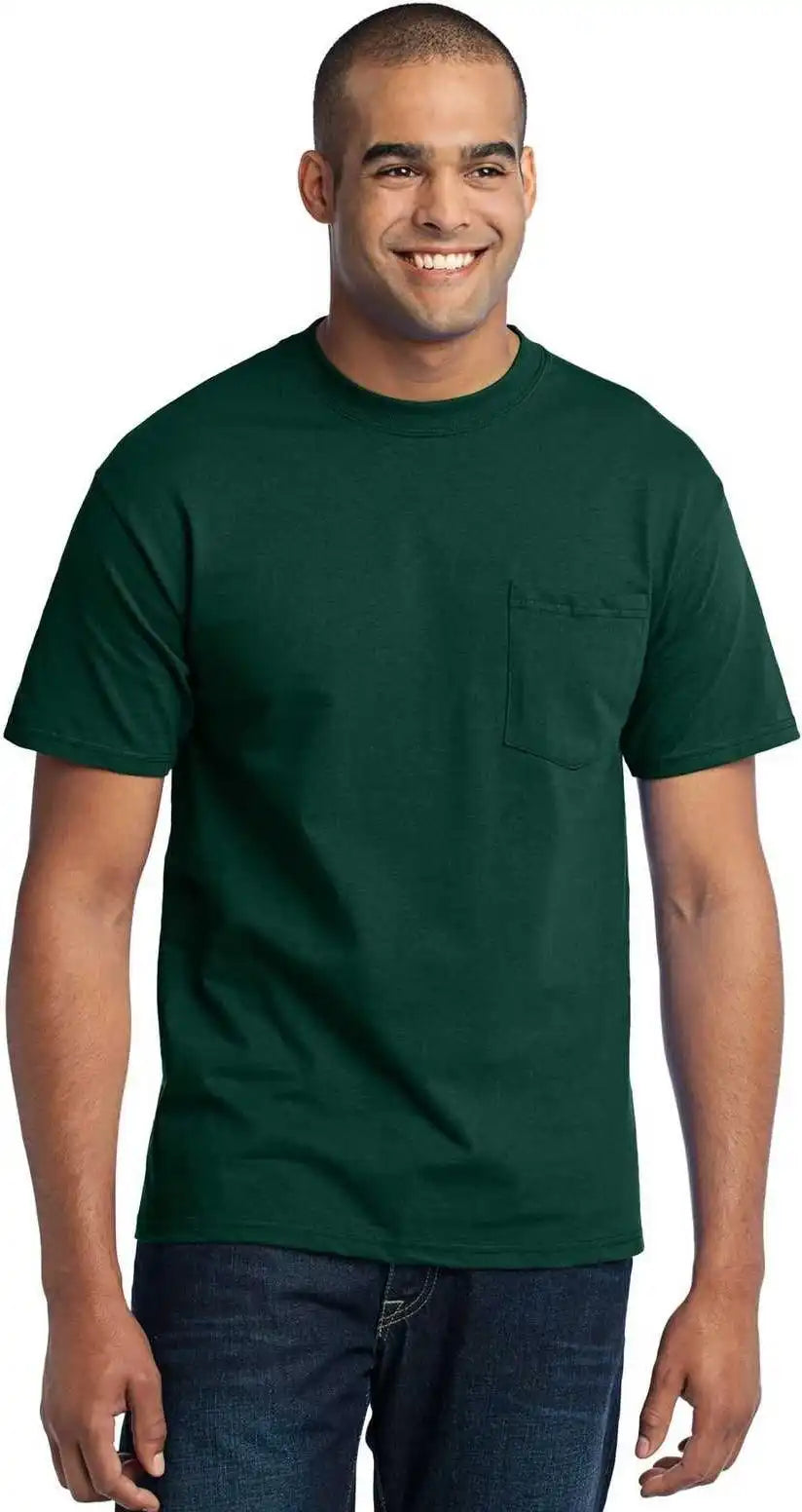 Port & Company Pc55pt Tall Core Blend Pocket Tee Dark Green