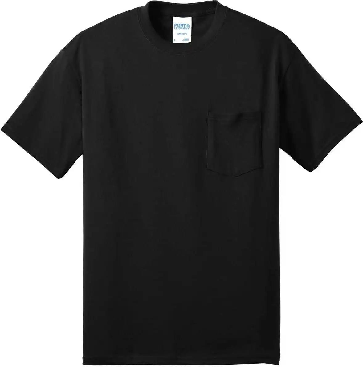 Port &amp; Company Pc55pt Tall Core Blend Pocket Tee Jet Black