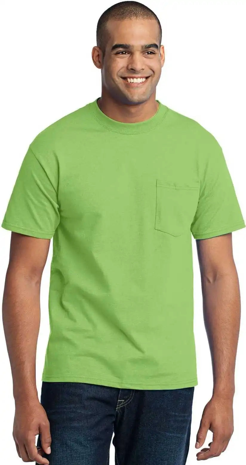 Port & Company Pc55pt Tall Core Blend Pocket Tee - Lime