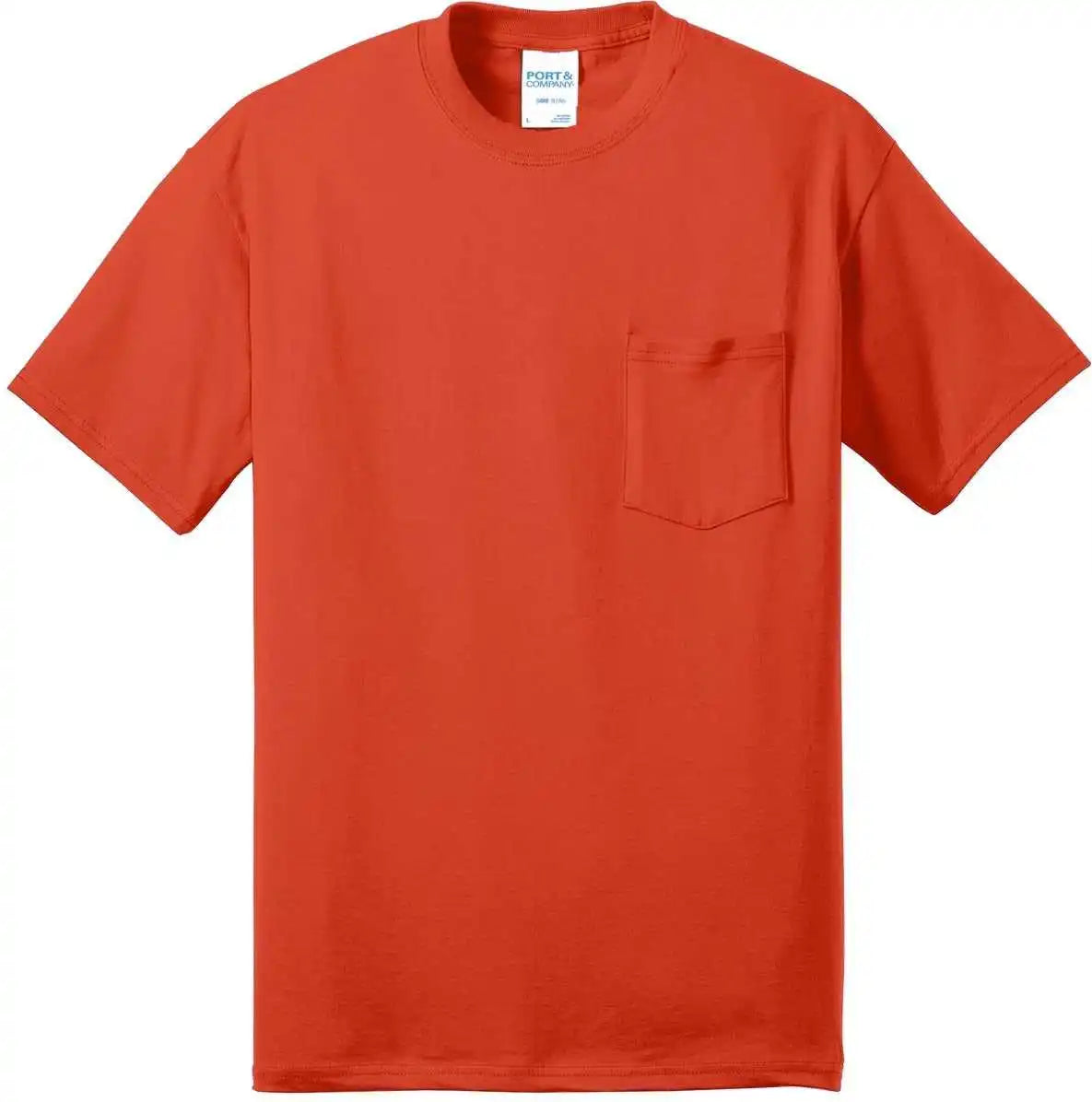 Port & Company Pc55pt Tall Core Blend Pocket Tee Orange