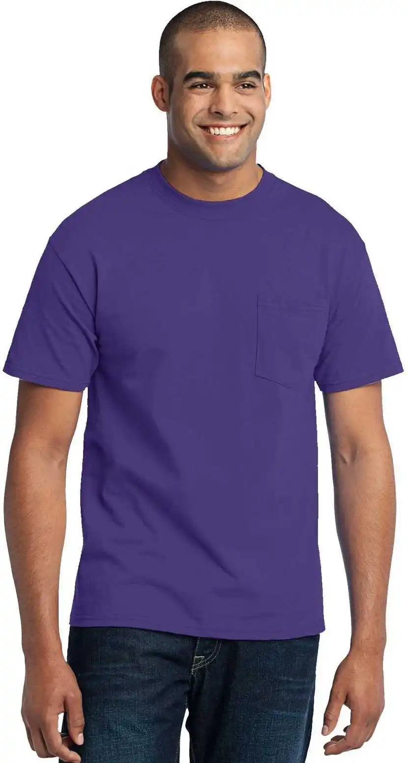Port & Company Pc55pt Tall Core Blend Pocket Tee - Purple