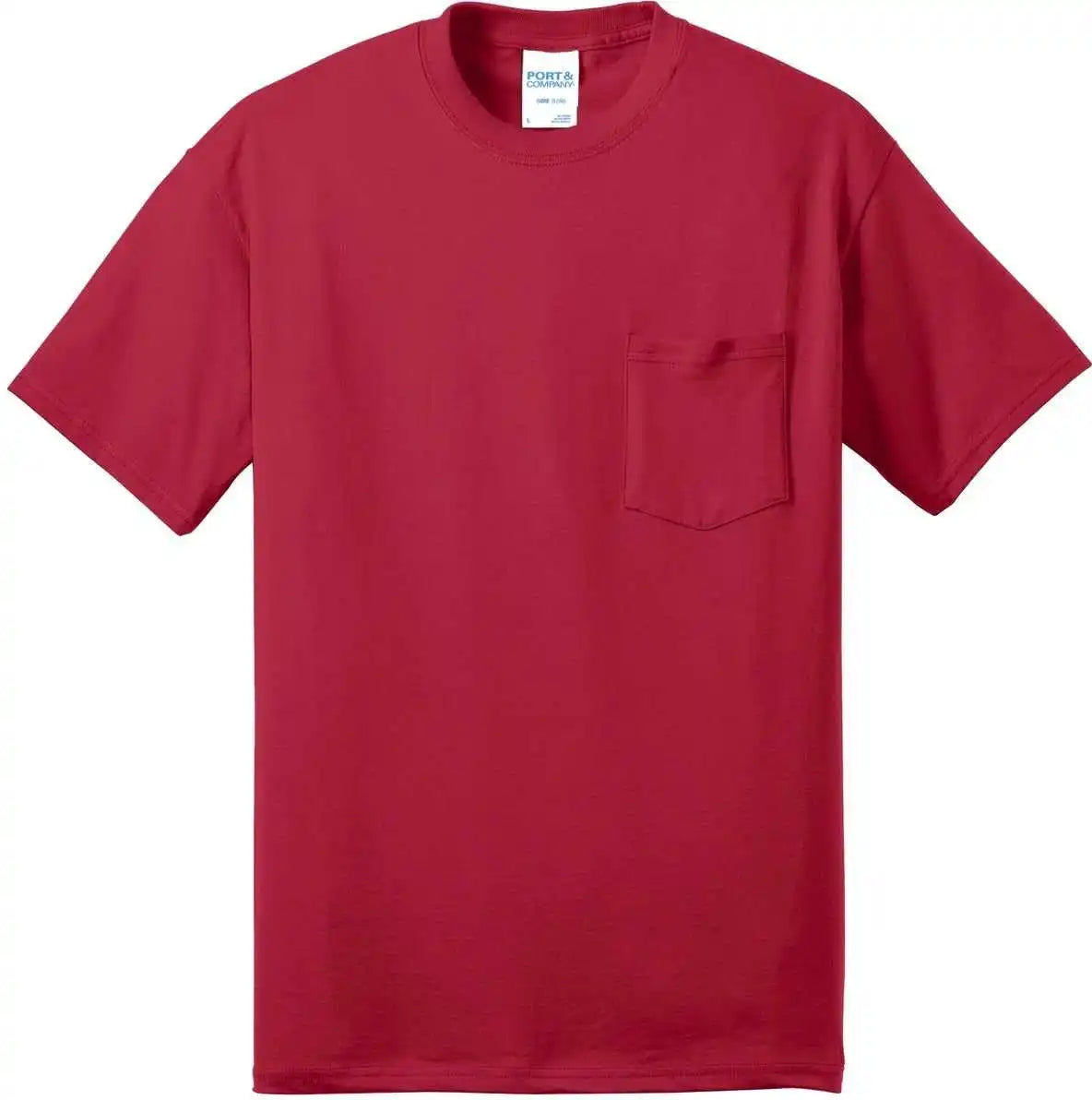 Port & Company Pc55pt Tall Core Blend Pocket Tee Red