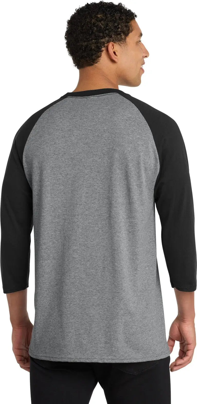 Port & Company Pc55rs co Core Blend 3/4-sleeve Raglan Tee - Athletic Heather Jet Black