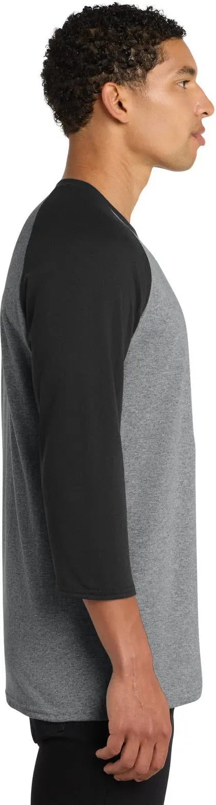 Port & Company Pc55rs co Core Blend 3/4-sleeve Raglan Tee - Athletic Heather Jet Black