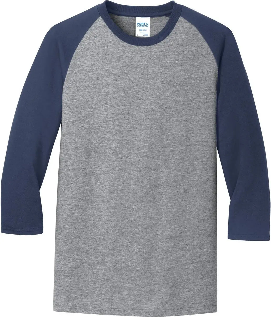 Port & Company Pc55rs co Core Blend 3/4-sleeve Raglan Tee - Athletic Heather Navy