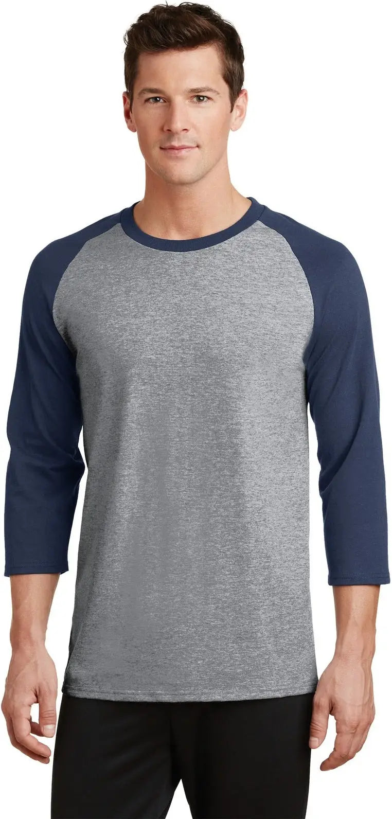 Port & Company Pc55rs co Core Blend 3/4-sleeve Raglan Tee - Athletic Heather Navy - Heather/ / Adult s