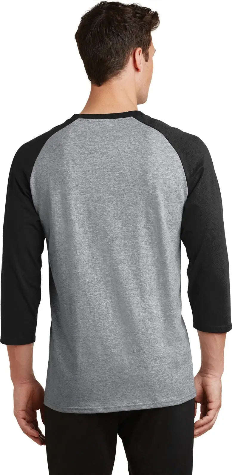 Port & Company Pc55rs co Core Blend 3/4-sleeve Raglan Tee - Athletic Heather Jet Black