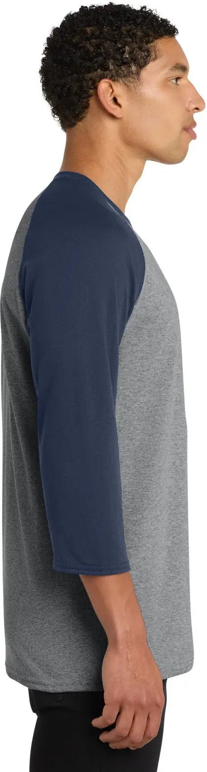 Port & Company Pc55rs co Core Blend 3/4-sleeve Raglan Tee - Athletic Heather Navy
