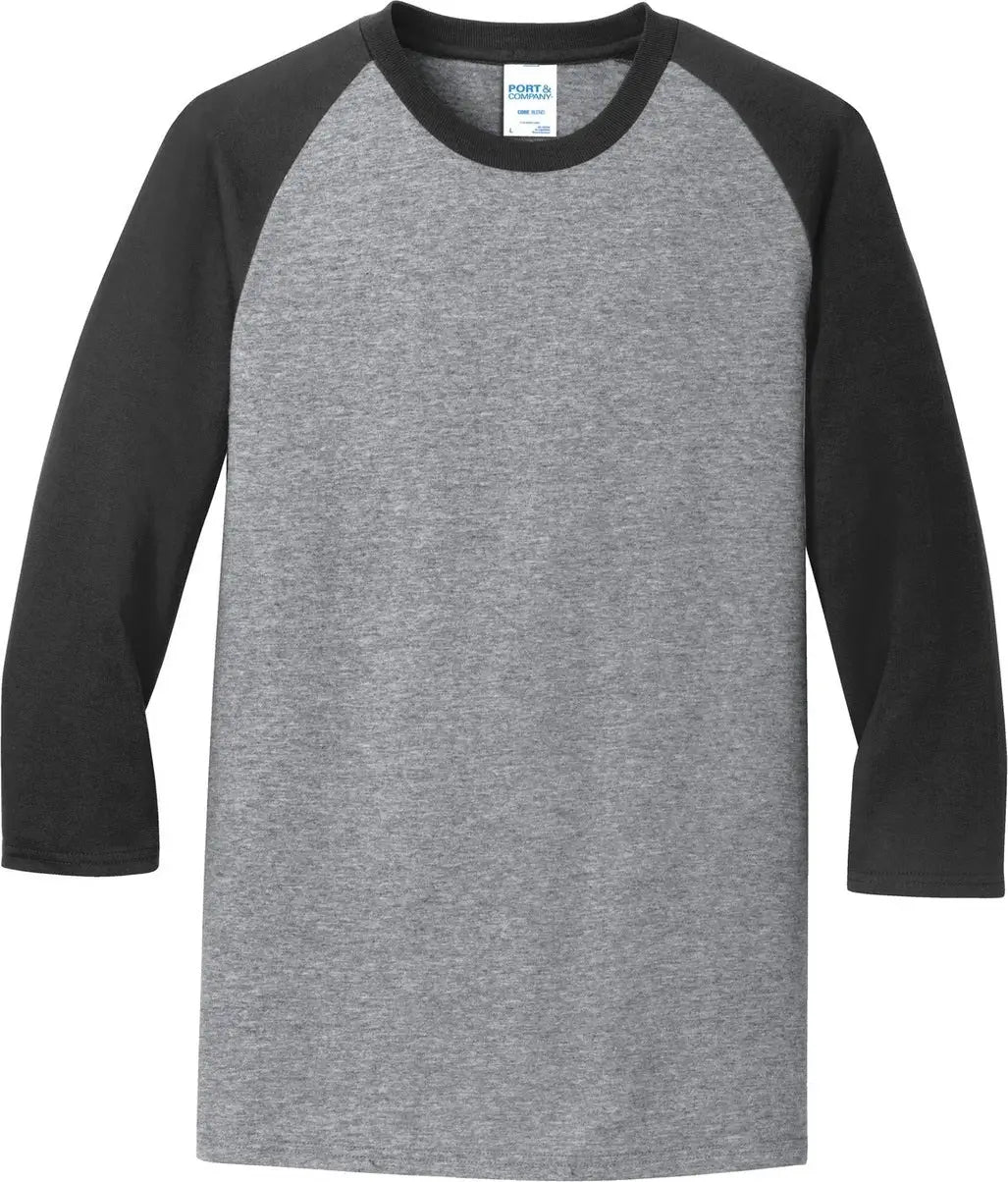 Port & Company Pc55rs co Core Blend 3/4-sleeve Raglan Tee - Athletic Heather Jet Black