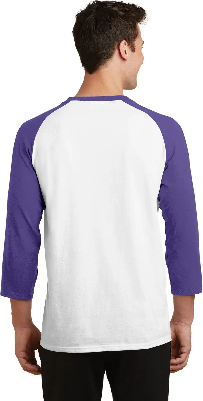 Port & Company Pc55rs co Core Blend 3/4-sleeve Raglan Tee - White Purple