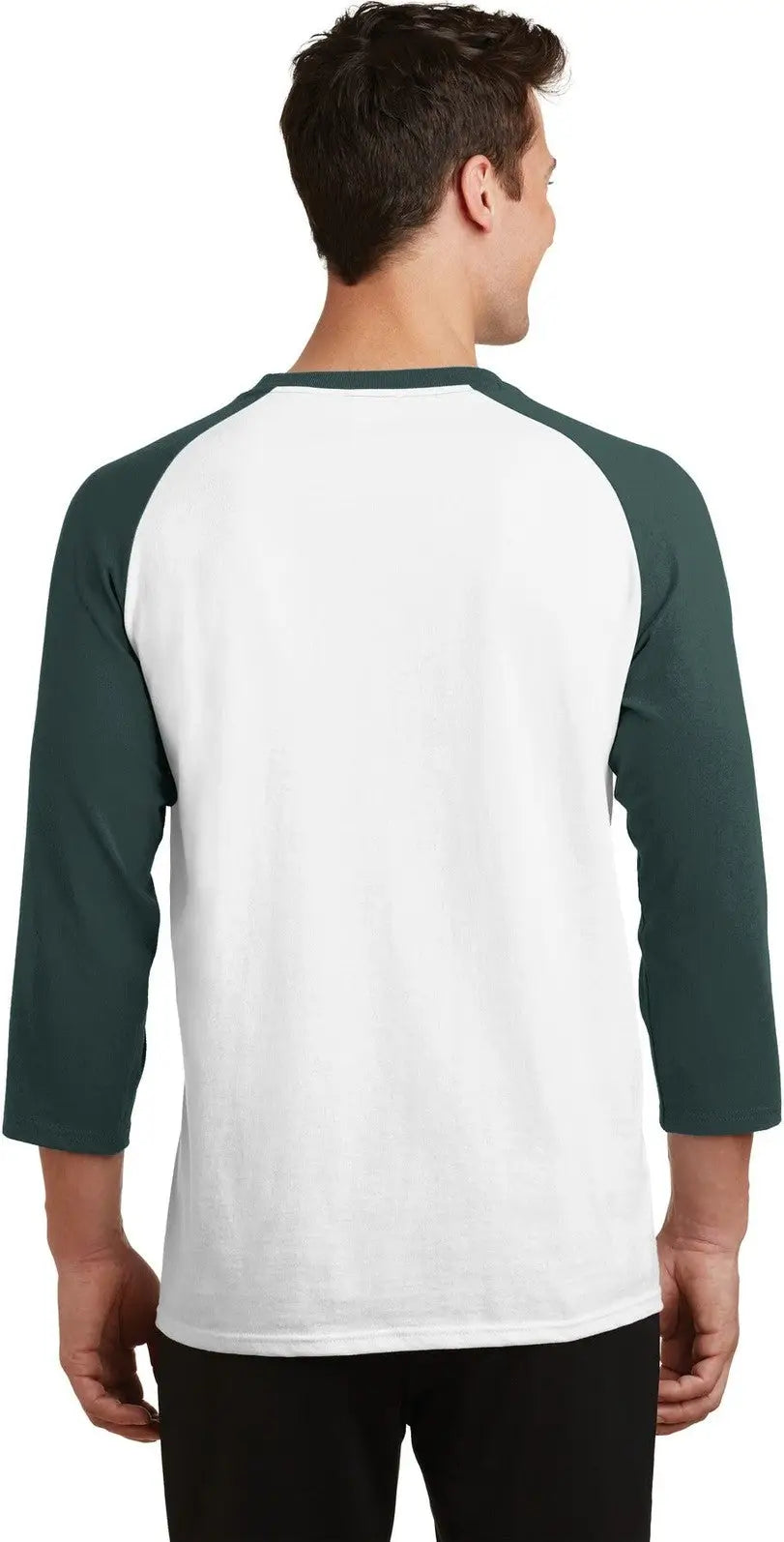 Port & Company Pc55rs co Core Blend 3/4-sleeve Raglan Tee - White Dark Green