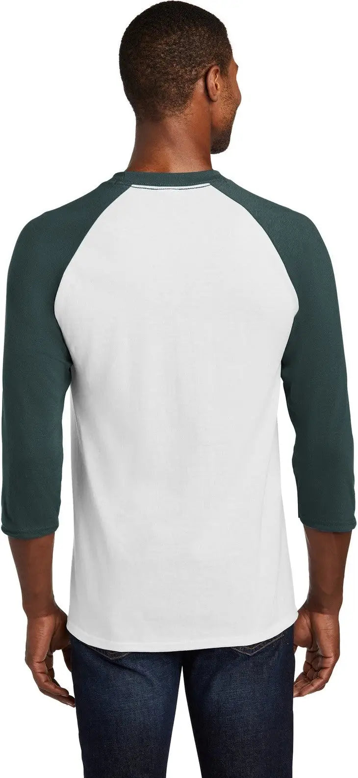 Port & Company Pc55rs co Core Blend 3/4-sleeve Raglan Tee - White Dark Green