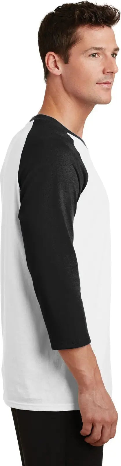 Port & Company Pc55rs co Core Blend 3/4-sleeve Raglan Tee - White Jet Black