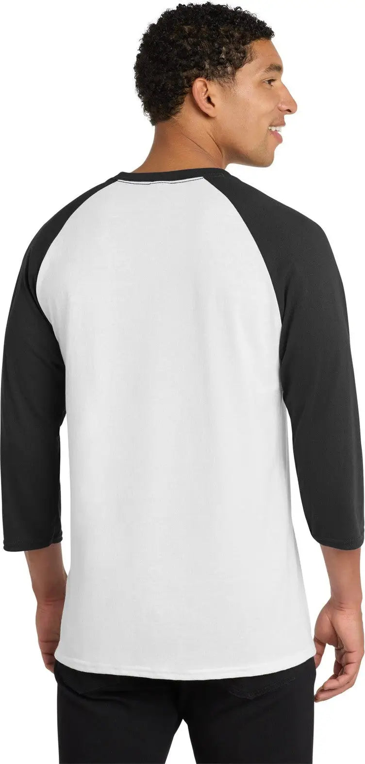 Port & Company Pc55rs co Core Blend 3/4-sleeve Raglan Tee - White Jet Black