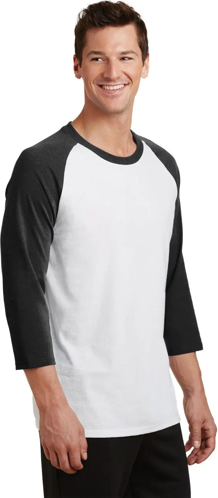 Port & Company Pc55rs co Core Blend 3/4-sleeve Raglan Tee - White Jet Black