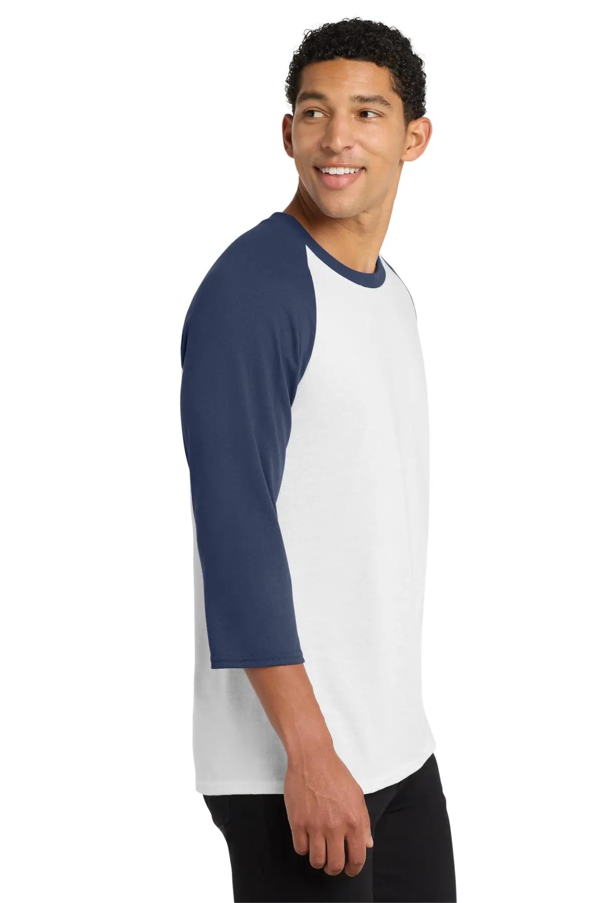 Port & Company Pc55rs co Core Blend 3/4-sleeve Raglan Tee - White Navy