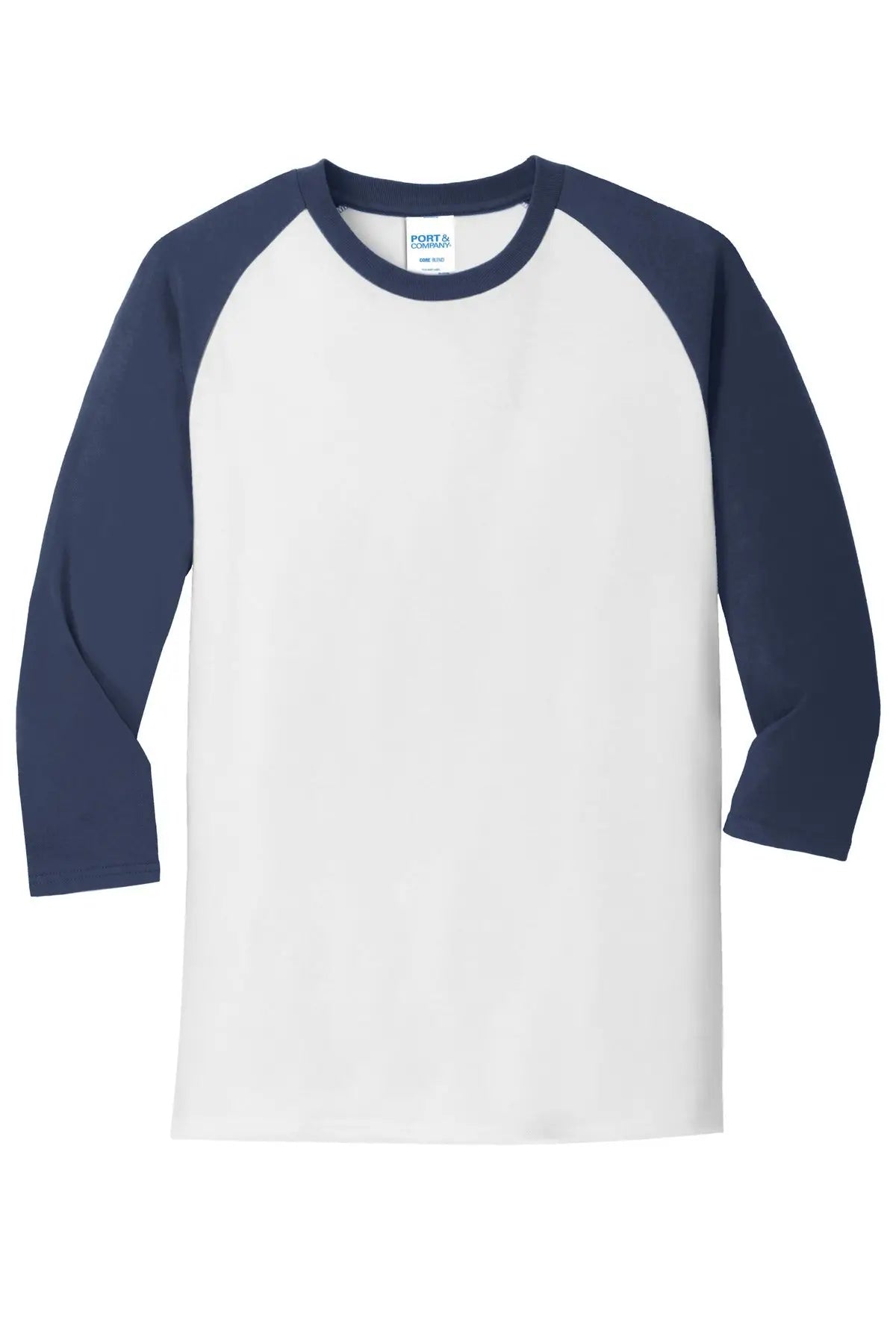 Port & Company Pc55rs co Core Blend 3/4-sleeve Raglan Tee - White Navy