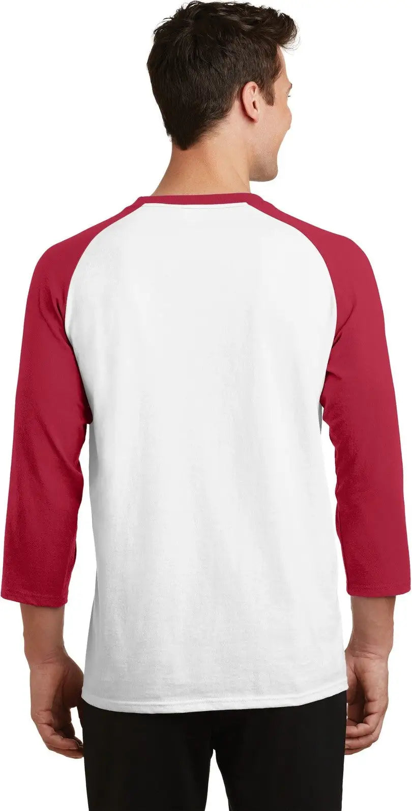 Port & Company Pc55rs co Core Blend 3/4-sleeve Raglan Tee - White Red