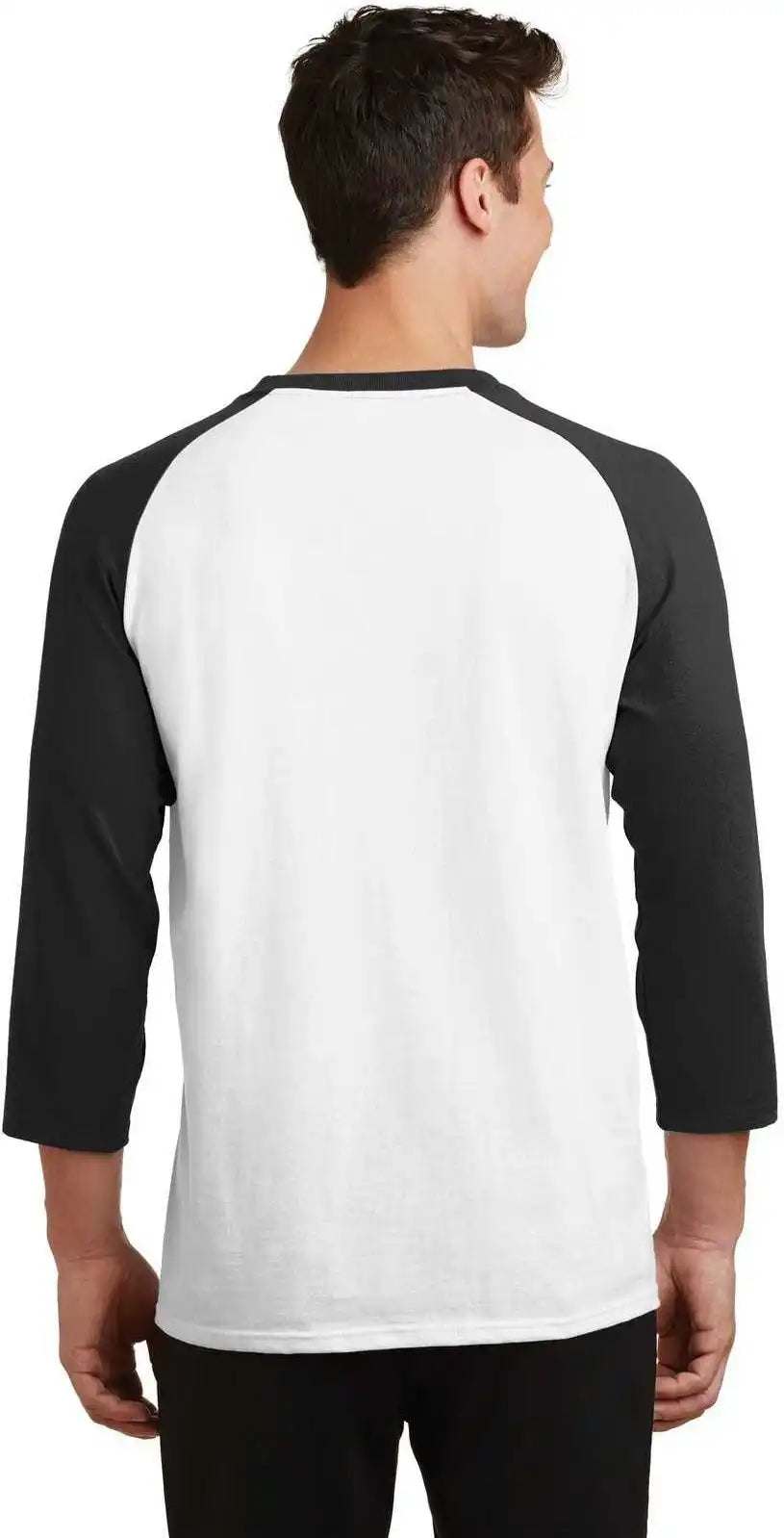 Port & Company Pc55rs Core Blend 3/4 Sleeve Raglan Tee White Jet Black