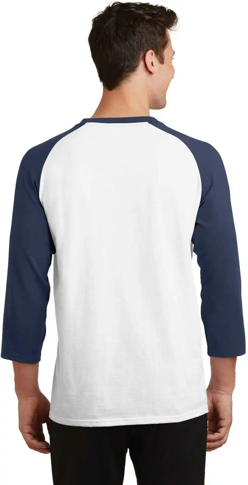Port & Company Pc55rs Core Blend 3/4-sleeve Raglan Tee - White Navy